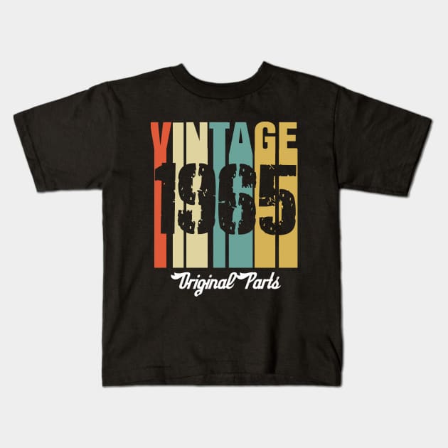 Vintage 1965 Original Parts Retro Vintage Birthday Gifts 55s Kids T-Shirt by nzbworld